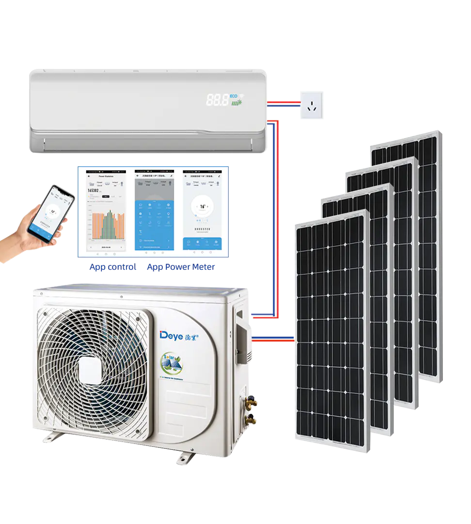 Skydreamer Hybrid Solar AC indoor unit with solar panel